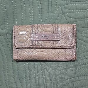GUESS Brown Crocodile Embossed Wallet